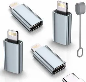 MFi Certified USB C Type C to Lightning Adapter 4 Pack 1.8-2.2A 15W Fast Charging Support Data Sync Lightning to USB Type C Cable Adapter for iPhone/iPad/for Airpods Not for Audio/OTG