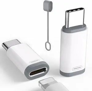 2 Pack Lightning to USB C Adapter for iPhone 15/16/16 Pro Max/Plus  S24 Support Charging & Data Transfer Type C Charger Connector Cable Lightning Female to USB C Male Adapter Not for Audio