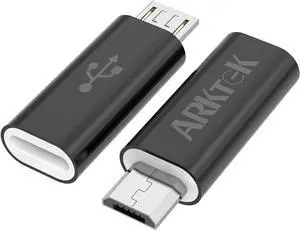 Micro USB to USB C Adapter Type C Female to MicroUSB Male Converter for OTG Data Sync (Black Micro USB to Type C)