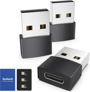 USB C Female to USB Male Adapter Pack of 3 Type C to USB A Converter Compatible with iPhone 16/15/14/13 Pro Max iPad Air 6  Watch Series 9/8/7 AirPods 3  Galaxy etc Black