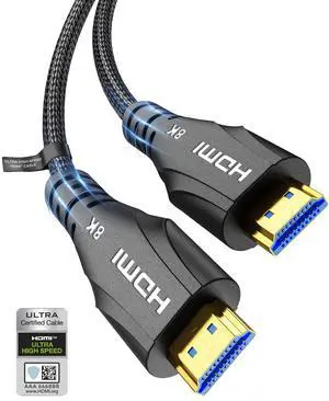 HDMI Cable 15FT Long - Certified 8K Ultra High Speed HDMI Cable 48Gbps Braided HDMI Cord 8K 60hz 4K 120hz eARC HDCP 2.2&2.3 - Compatible for HDTV/PS5