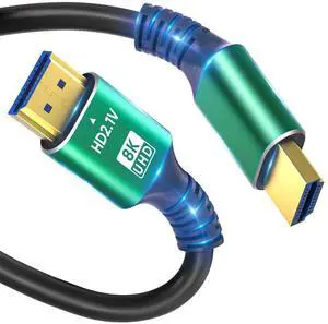 8K 4K 10K HDMI Cable 48Gbps 1.5FT/0.5M Ultra High Speed 2.1 HDMI Cable Cord-4K@120Hz 8K@60Hz DTS:X HDCP 2.2 & 2.3 HDR 10 Compatible with  TV/PS5/HDTV/Blu-ray