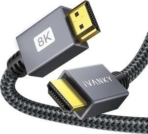 10K 8K HDMI Cable 10 ft 48Gbps HDMI 2.1 Cable 10ft Ultra High Speed 8K@60Hz 4K@120Hz HDR/eARC/HDCP 2.2&2.3 Braided HDMI Cord 10ft Compatible for  TV/PS5/Xbox/Laptop/Monitor/PC/Switch