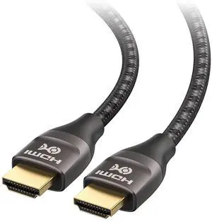 Premium Braided 48Gbps Ultra HD 8K HDMI Cable 6.6 ft / 2m with 8K@60Hz 4K@240Hz and HDR Support for PS5 Xbox Series X/S RTX3080 / 3090 RX 6800/6900  TV and More in Black