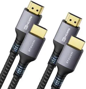 10K 8K 2.1 HDMI Cable 8FT 2-Pack 48Gbps Ultra High Speed Slim HDMI Cord Support 4K@120Hz 8K@60Hz 144Hz HDCP 2.2&2.3 Dynamic HDR eARC DTS:X Compatible with  TV/HDTV/PS5/Blu-ray