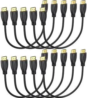 HDMI Cable 1FT 10-Pack 4K UHD HDMI 2.0 Cable Male to Male Adapter for ARC & CL3 Rated | for Laptop Monitor PS5 PS4 Xbox One Fire TV etc HDMI Cable 1FT 10-Pack 4K UHD HDMI 2.0 Cable Male to Male Adapter for ARC & CL3 Rated | for Laptop Monitor PS5 PS4 Xbox One Fire TV etc
