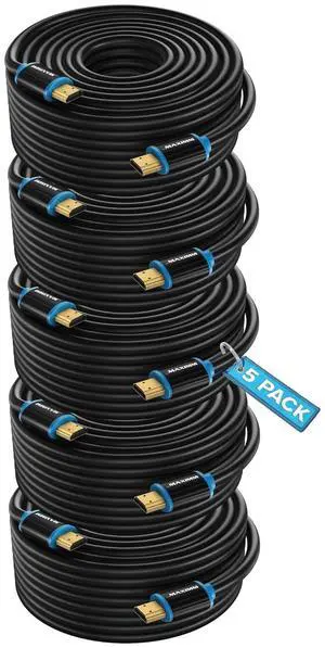 HDMI Cable 4K Ultra HD 50 Foot (5 Pack) HDMI 2.0 Cable High Speed 18Gbps 4K60Hz HDR 3D 2160p 1080p HDCP 2.2 ARC HDMI Cables for Monitors HDTV