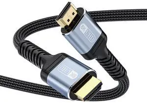 10K 8K 4K HDMI 2.1 Cable 6ft 48Gbps Ultra High Speed HDMI Cable Braided Cord-8K@60Hz 4K@120Hz Dynamic HDR eARC HDCP 2.2&2.3 3D for TV/Laptop/Monitor/PS5/Xbox/Projector/Entertainment/Sound System