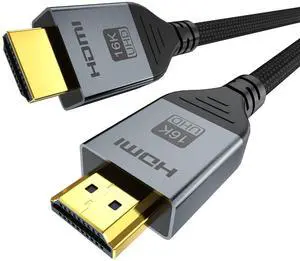 16K 8K HDMI Cable 96Gbps 6.6 FT Ultra High Speed HDMI 2.2 Cable 16K@60Hz 8K@120Hz 4K@480Hz HDCP 2.2&2.3 Dynamic HDR eARC DTS:X Compatible with  TV/HDTV/PS5/Blu-ray/Projector