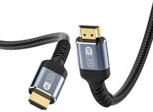 8K HDMI 2.1 Cable 6ft 48Gbps Ultra High Speed Braided Nylon HDMI Cord-8K@60Hz 4K@120Hz Compatible for Monitor/TV/PS5 4 3/Laptop/Xbox Series X/Projector/Blu-ray Players