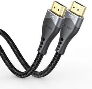 10K 8K HDMI Cable 6.6FT 4K 48Gbps Ultra High Speed HDMI 2.1 Cable Shielded HDMI Cord with Ethernet [8K@60Hz 4K@120Hz HDR10+ eARC HDCP2.3] for Monitor PS5  TV Blu-ray Laptop HDTV