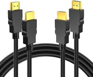 4K HDMI Cable 3FT 2-Pack High Speed HDMI 2.0 Cable Shielded Cord with Ethernet Support 4K@60Hz 2K HDR ARC 3D Compatible with Monitor /Fire TV Laptop PS5/4 Blu-ray