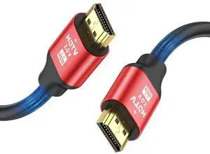 4K Hdmi Cable 20FT High Speed Hdmi 2.0 Cable 4K@60Hz 2K@120Hz Gold-Plated Connector 3D ARC HDCP 2.2 &2.3 for HDTV/Blu Ray Playback/Projectors/Laptops/PS4/PS5(Red)