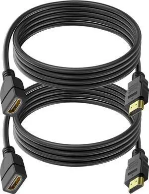 2 Pack HDMI Extension Cable 3 Feet High Speed HDMI Male to Female Adapter Cord 1080P HDMI Cable Extender Video Wire for for HDTV Monitor PC Laptop Projector