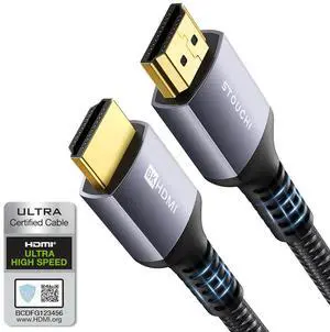 10K 8K HDMI Cable 6ft 48Gbps (Certified) Ultra High Speed HDMI? Cable 8K60Hz 4K120Hz 144Hz eARC HDCP 2.2&2.3 HDR10+ Dolby Compatible with PS5 PlayStation 5 Xbox Series X Apple TV 4K