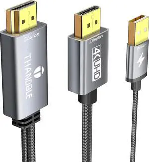 Active HDMI to DisplayPort Cable 6FT (4K60Hz) Uni-Directional HDMI Source to Display Port Monitor Cable Male to DP Female Compatible PC Graphics Card Laptops PS5