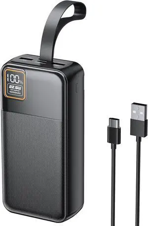 42000mAh Portable Charger 22.5W Power Bank with LED Flashlight - USB C Fast Charging External Battery Pack LED Display Portable Phone Charger for iPhone 16/15/14/13 Android  etc