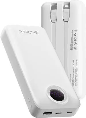 Portable Charger 20000mAh22.5W Fast Charging Power Bank Cell Phone Replacement Battery with 5 Output 2 Input for iPhone 16/15 Plus/15 Pro Pro Max  Galaxy and More(1 Pack Pearl White)