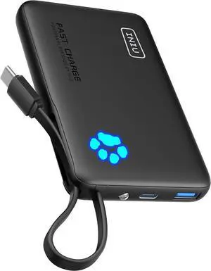 45W Portable Charger 10000mAh Built-in USB C Cable Fast Charging Power Bank Small Type C Battery Pack Powerbank for iPhone 16 15 14 13 iPad  S25 S24 etc. Travel Camping Essentials