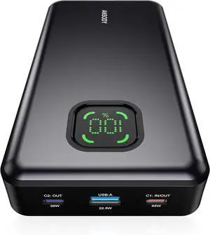 65W Power Bank 25000mAh Travel Essential USB C Laptop Portable Charger 100W Total Fast Charging Battery Pack for MacBook  XPS iPad Tablet Steam Deck iPhone 16/15 Series  Switch and More