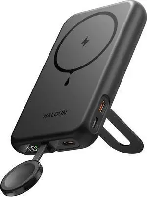 Magnetic Portable Charger for iPhone and  Watch 10000mAh Wireless Power Bank 20W USB-C Fast Charging Battery Pack with Stand LED Display for iPhone 16/15/14/13/12 Pro Max iWatch 10-1/SE/Ultra 2