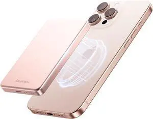 10 000mAh for MagSafe Power Bank Ultra Slim Magnetic Wireless Charger with USB-C Cable Fast Charging Portable Battery for iPhone 16/15/14/13/12 Series All-Metal Design (Rose Gold)