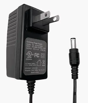 DC 12V 1A-2A Power Supply Adapter 100-240V 50-60Hz Equipped with a 5.5mm×2.1mm DC Male Plug (12V 1A)