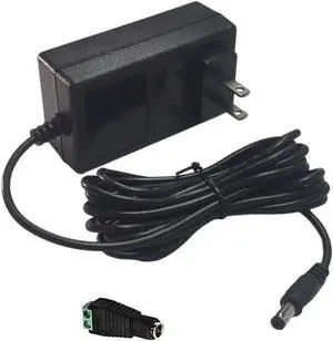 DC 12V 2Amp 10ft Power Adapter Cord 100-240 50/60Hz to 12 Volts DC Power Supply 2A 1.5A 1A Universal AC/DC Adapter Transformer for DC12V Light Security CCTV Camera