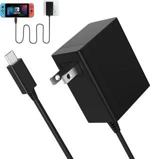 Charger for Nintendo Switch 39W AC Adapter Fast Charging Power Supply for Switch 15V 2.6A Compatible with OLED/Lite/Steam Deck Dock Support TV Mode