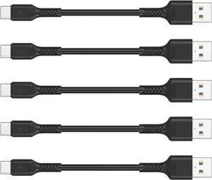 4 Inches USB C Cord Short 5 Pack Durable USB A to USB Type C Fast Charging Cable for Charging Stations Compatible with  Galaxy Note 10 20 S10 S22 Ultra LG V30 V40