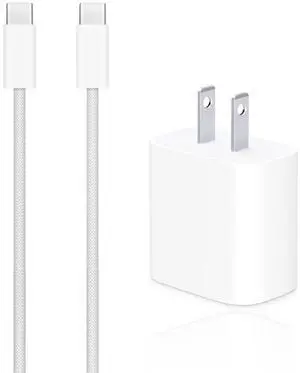 2nd Gen Charger 20W USB-C Airpods 4 Charging Cord USB C to USB c Woven Cable for airPods Max 2 (2024) airPod Pro (2nd Gen) Wireless Earbuds iPhone 15/16/16E Charging Cord Power Adapter
