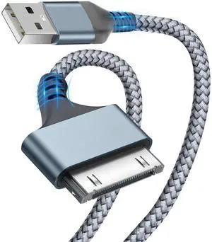 USB to 30 Pin Charger Cable Nylon Braided USB Charging Cord Compatible with i-Phone 4/4s/3G/3GS iPad 1 2 3 iPod Touch 4 3 2 1 iPod Classic 3 2 1 (3FT)
