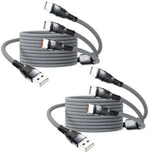 Multi USB C Cable Fast Charging [4Ft/2 Pack] QC 3.0(3A) USB C Splitter Cable 3 in 1 Charger Cord with 3*Type C Adpter Ports for iPhone 15/16 Series iPad Pro  Galaxy S25 S24 Switch