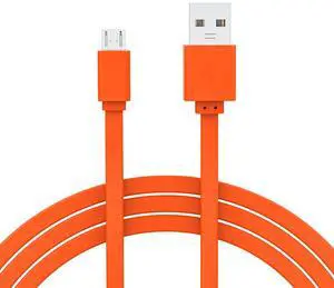 Replacement Flip 4 Charging Cable Micro USB Fast Charger Flat Power Cord Compatible with JBL Bluetooth Speaker Flip 3 4 GO Xtreme Charge 2+ Charge 3 Pulse 2 3 Clip 2 Micro II Micro Trip Speaker-Orange