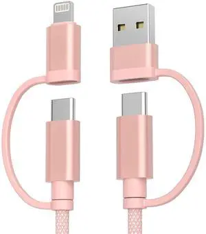 4 in 1 USB C to USB C Cable 10ft for iPhone 16 15 14 Plus Max 60W Fast Charging Multi Charger Cord with USBA Adapter/iOS/Type C for  iWatch 10 9 8 MacBook Pro iPad mini 7 S25 S24