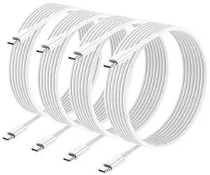 USB C to USB C Cable4 Pack 10ft [ MFi Certified] 60W Type-c Fast Charging Cable Compatible for iPhone 16/16 Pro/16 Plus/16 Pro Max/15/15 Pro/15 Plus/15 Pro Max (White)