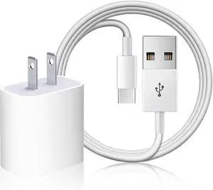 Wall Charger Compatible With AirPods 4 Max 2 Pro  TV Remote 3rd 4K iPhone 16 15 CarPlay - USB-A to USB-C Charging Cable