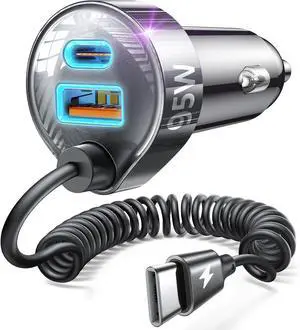 95W iPhone 16 15 Pro Max Car Charger USB C Fast Charging QC&PD 3.0 Super Fast Type C Car Charger Adapter Fit 17 Pro Max iPhone 16e 15 Pro Max Plus Air Pixel 10  Galaxy S25/24 Android
