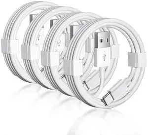 4 Pack Car Carplay Cable for iPhone 17 Air/16e 16 15 USB A to USB C Cable for iPhone 16 15 Pro Max 16 15 Plus for Carplay USB C iPad usb C Cables iPad Pro Air 5th 4th Mini 6th Gen Charger Cord