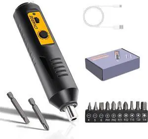 Cordless Screwdriver Rechargeable  Compact Battery Operated Electric Screw Driver with Magnetic Bits Type-C Charging 12 Bits & Storage Box  Small Power Screwdriver for DIY & Repairs