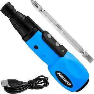 10577A Cordless Power Screwdriver | 1/4 Hex Auto-Lock Safety Chuck | Includes Phillips and Flathead Bit | USB Rechargeable Lithium-Ion Technology | Auto and Manual Mode