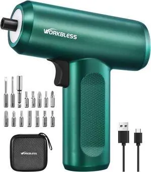Cordless Screwdriver 3.7V Electric Screwdriver with LCD Touchscreen Display 8 Torque Settings Includes 15Pcs Bits with Carry Bag USB Cable Tool Kit for Home DIY Projects