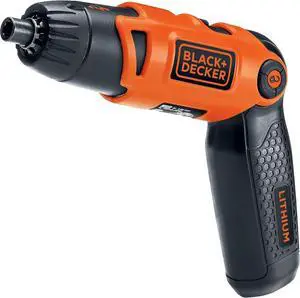 Electric Screwdriver Cordless 180 RPM 3.6V Spindle Lock with Pivoting Handle Charger and 2 Hex Shank Bits Included (Li2000)
