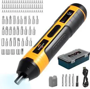 Cordless screwdriver set with LED light 105 in 1 set Rechargeable electric screwdriver Type-C Input 4-speed Torque Adjustment Manual-automatic integration