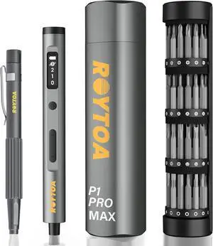 Mini Electric Screwdriver Set 3.7V Precision Electric Screwdriver Cordless 80-in-1 4 Torque Settings 60 S2 Metal Bits Magnetic Storage Repair Tool for Electronics Watch Laptop Clocks Cameras