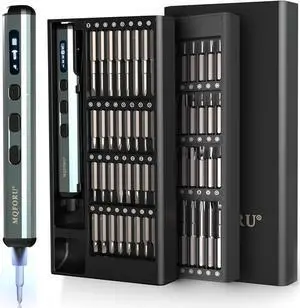 Mini Electric Screwdriver 72 in 1 Precision Screwdriver Kit with 64 Magnetic Bits 5 Torque SettingsLED Screen Display Rechargeable Power Screwdriver for Precision Work Phone Watch Camera