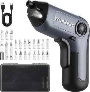 Electric Cordless Screwdriver with Offset Driving Shaft 3.6V Automatic Rechargeable Screw Driver with 22PCS Bits Battery Powered Automatic Screw Gun with LED Light & Carrying Case