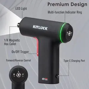 Electric Screwdriver 4V Power Cordless Screwdriver Rechargeable Set with Li-ion Battery 26 Magnetic Bits& Hex Chuck Mini Electric Screw driver Kit