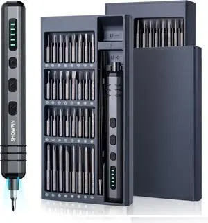 Mini Electric Screwdriver for Precision Electronics: 70 in 1 Rechargeable Power Driver with 64 S2 Bits Torque Adjustable and Small Gadgets for Computer RC Phone Xbox Repair