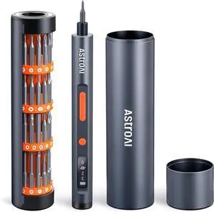 ES60 3.7V Mini Electric Screwdriver 63-in-1 Electric Screwdriver Cordless Set with 60 Magnetic Bits Rotatable Magnetic Storage Repair Tool Kit for Phone Camera Laptop Watch